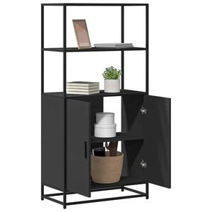 vidaXL Dulapuru negru 68x35x139 cm lemn și metal prelucrat imagine