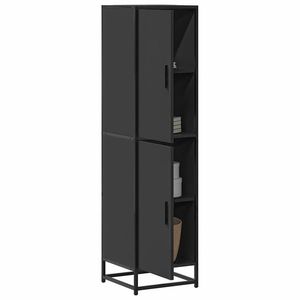 vidaXL Dulapuru negru 35, 5x35x139 cm lemn și metal prelucrat imagine