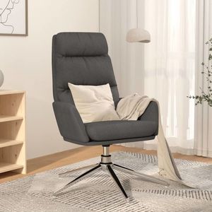 vidaXL Scaun de relaxare, gri închis, material textil imagine