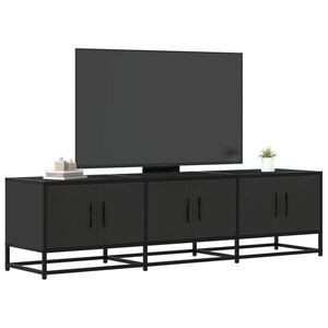 vidaXL Dulap TV, negru, 150x35x41 cm, lemn prelucrat și metal imagine