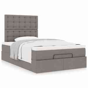 vidaXL Cadru de pat otoman cu saltea Taupe 120x190 cm Material imagine