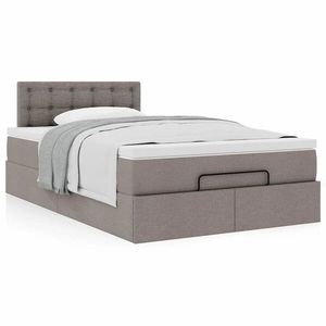 vidaXL Cadru de pat otoman cu saltea Taupe 120x190 cm Material imagine