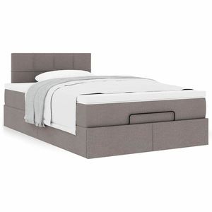 vidaXL Cadru de pat otoman cu saltea Taupe 120x190 cm Material imagine