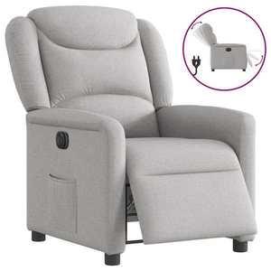 vidaXL Scaun reclinabil electric Cloud Grey Fabric imagine