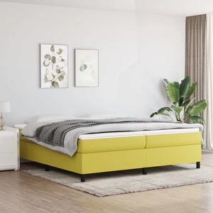 vidaXL Pat box spring cu saltea, verde, 200x200 cm, textil imagine