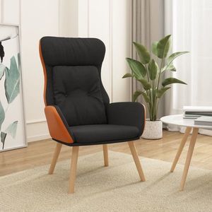 vidaXL Scaun de relaxare, negru, textil și PVC imagine