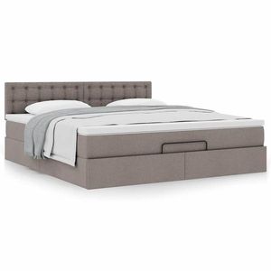 vidaXL Cadru de pat otoman cu saltea Taupe 160x200cm Material imagine