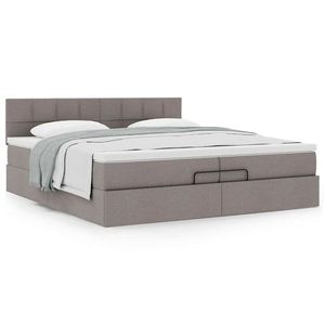 vidaXL Cadru de pat otoman cu saltea Taupe 200x200 cm Material imagine