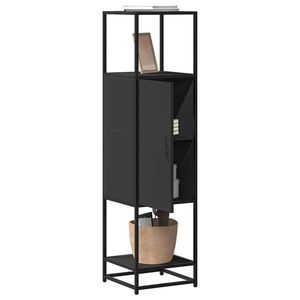 vidaXL Dulapuru negru 35, 5x35x139 cm lemn și metal prelucrat imagine