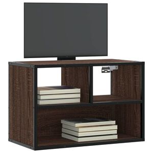 vidaXL Dulap TV, stejar maro, 60x31x39, 5 cm, lemn prelucrat și metal imagine