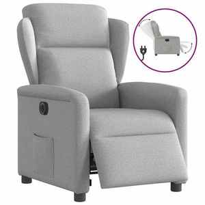 vidaXL Scaun reclinabil electric Cloud Grey Fabric imagine