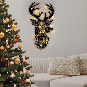 Decoratiune de luminoasa XMASBLACK-003, Tanelorn, 36x56 cm, metal, negru imagine