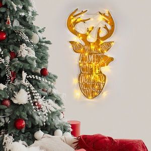 Decoratiune de luminoasa XMASGOLD-003, Tanelorn, 36x56 cm, metal, auriu imagine