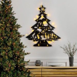 Decoratiune de luminoasa XMASBLACK-024, Tanelorn, 59x70 cm, metal, negru imagine