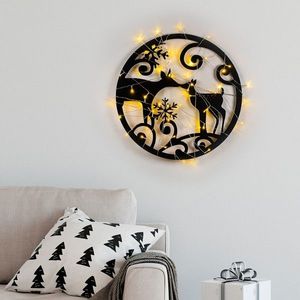 Decoratiune de luminoasa XMASBLACK-029, Tanelorn, 60x60 cm, metal, negru imagine