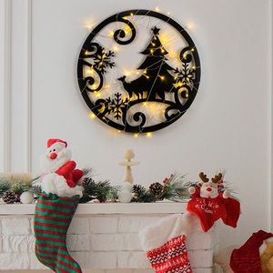 Decoratiune de luminoasa XMASBLACK-027, Tanelorn, 60x60 cm, metal, negru imagine