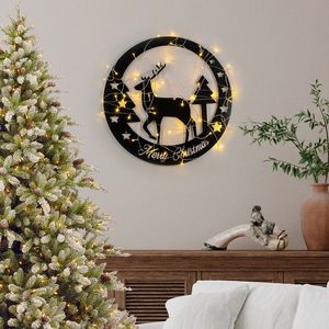 Decoratiune de luminoasa XMASBLACK-032, Tanelorn, 60x60 cm, metal, negru imagine