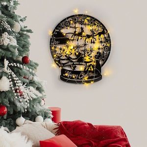 Decoratiune de luminoasa XMASBLACK-025, Tanelorn, 45x50 cm, metal, negru imagine