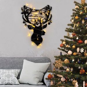 Decoratiune de luminoasa XMASBLACK-026, Tanelorn, 52x70 cm, metal, negru imagine