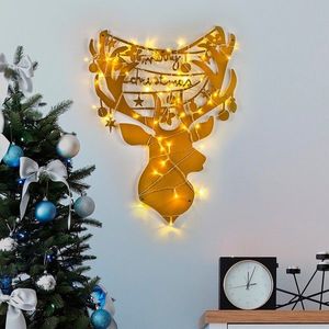 Decoratiune de luminoasa XMASGOLD-026, Tanelorn, 52x70 cm, metal, auriu imagine