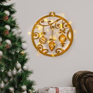 Decoratiune de luminoasa XMASGOLD-028, Tanelorn, 60x64 cm, metal, auriu imagine