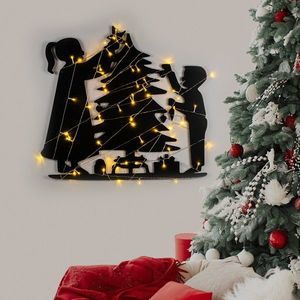 Decoratiune de luminoasa XMASBLACK-016, Tanelorn, 39x64 cm, metal, negru imagine