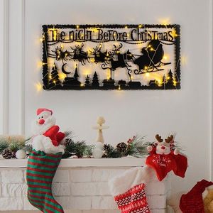 Decoratiune de luminoasa XMASBLACK-012, Tanelorn, 83x39 cm, metal, negru imagine