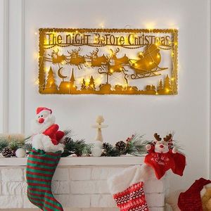 Decoratiune de luminoasa XMASGOLD-012, Tanelorn, 83x39 cm, metal, auriu imagine