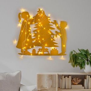 Decoratiune de luminoasa XMASGOLD-016, Tanelorn, 39x64 cm, metal, auriu imagine