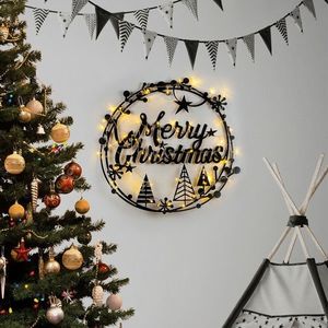 Decoratiune de luminoasa XMASBLACK-021, Tanelorn, 60x72 cm, metal, negru imagine