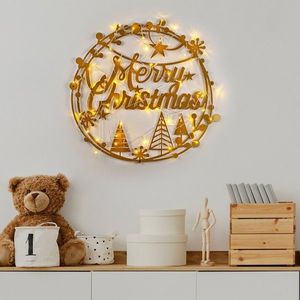 Decoratiune de luminoasa XMASGOLD-021, Tanelorn, 60x72 cm, metal, auriu imagine