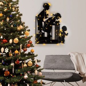 Decoratiune de luminoasa XMASBLACK-018, Tanelorn, 39x86 cm, metal, negru imagine