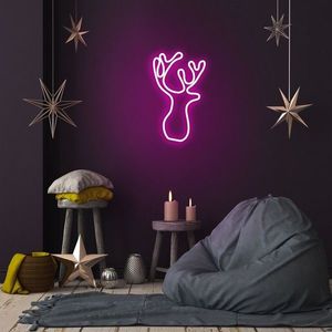 Lampa de perete Deer, Neon Graph, 21x34x2 cm, roz imagine