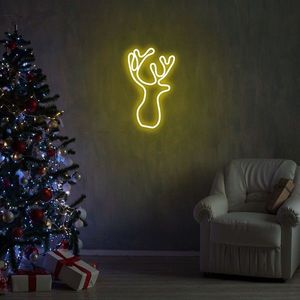 Lampa de perete Deer, Neon Graph, 21x34x2 cm, galben imagine