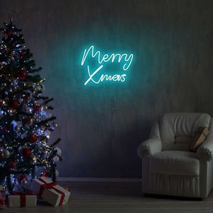 Lampa de perete Merry Christmas, Neon Graph, 43x33x2 cm, albastru imagine