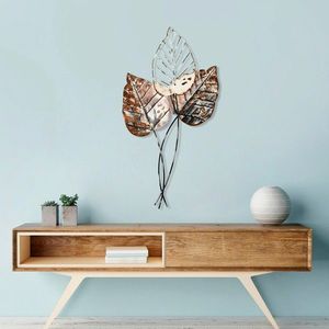 Decoratiune de perete, Fall 1, Metal, Dimensiune: 45 x 85 cm, Maro / Negru imagine