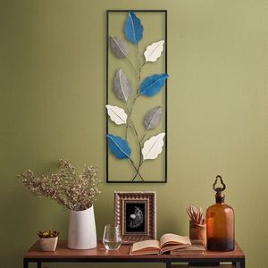 Decoratiune de perete, Fagus 2, Metal, Dimensiune: 32 x 90 cm, Multicolor imagine