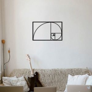 Decoratiune de perete, Golden Ratio Metal Decor, metal, 53 x 35 cm, negru imagine