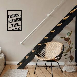 Decoratiune de perete, Think Outside The Box Metal Decor, metal, 35 x 50 cm, negru imagine