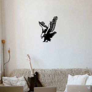 Decoratiune de perete, Eagle Metal Decor, metal, 40 x 53 cm, negru imagine