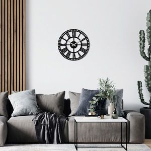 Ceas de perete, Enzoclock - S004, metal, 48 x 48 cm, negru imagine