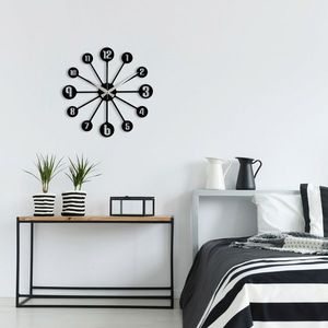 Ceas de perete, Enzoclock - S014, metal, 48 x 48 cm, negru imagine