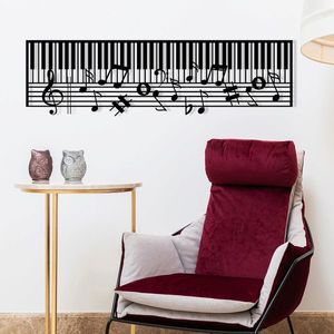 Decoratiune de perete, Piano - M121, metal, 70 x 30 cm, negru imagine