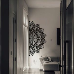 Decoratiune de perete, Afra, Metal, Dimensiune: 160 x 77 cm, Negru imagine