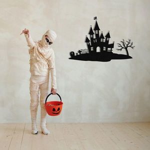 Decoratiune de perete, Halloween 1, Metal, Dimensiune: 70 x 48 cm, Negru imagine