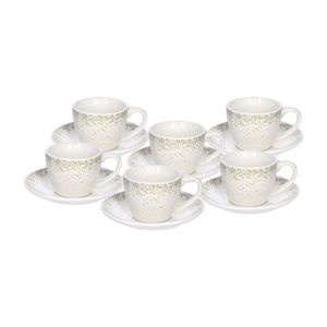 Set 6 cesti de cafea cu farfurie Iris Astrid, Tognana Porcellane, 80 ml, portelan New Bone China, multicolor imagine