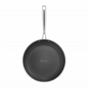 Tigaie cu acoperire Non Stick, Qualum Ceramic Futuro, Ambition, 28 cm, inox/ceramica, negru/argintiu imagine