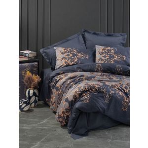 Lenjerie de pat pentru o persoana Single XXL (DE), Sarina - Dark Blue, Cotton Box, Bumbac Satinat imagine