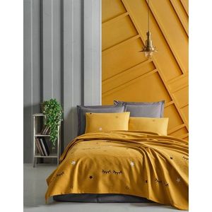 Set cuvertura pique dubla, Dide - Yellow, EnLora Home, Bumbac imagine