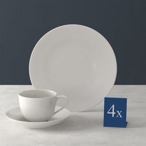 Set de cafea 12 piese For Me, Villeroy & Boch, portelan premium, alb/crem imagine